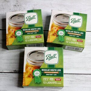 Ball Regular Mouth Mason Canning Jar Lids 3 Boxes 36 Count Total